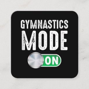 Turn gymnastiekmodus in Cool gymnaste Atleet Coach Vierkante Visitekaartje