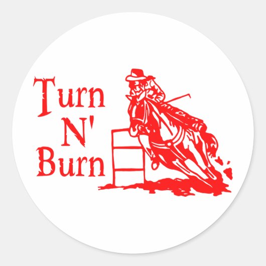 TURN N BURN RONDE STICKER (Voorkant)