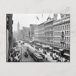 Turn of the century street scene, Philadelphia, PA Briefkaart