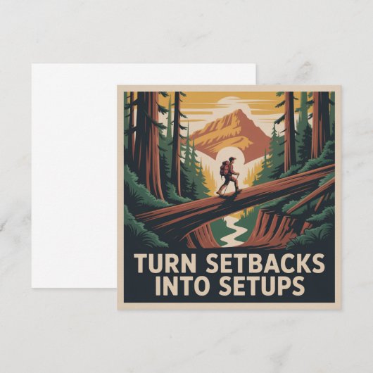 Turn Setbacks Into Setups Bedankkaart (Voorkant / Achterkant)