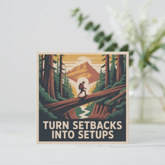 Turn Setbacks Into Setups Bedankkaart (Staand voorkant)