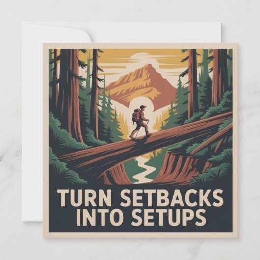 Turn Setbacks Into Setups Bedankkaart (Voorkant)