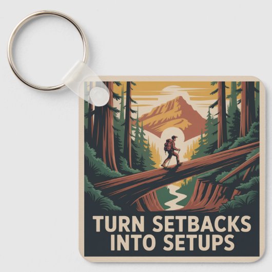 Turn Setbacks Into Setups Sleutelhanger (Voorkant)