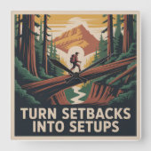 Turn Setbacks Into Setups Vierkante Klok (Voorkant)