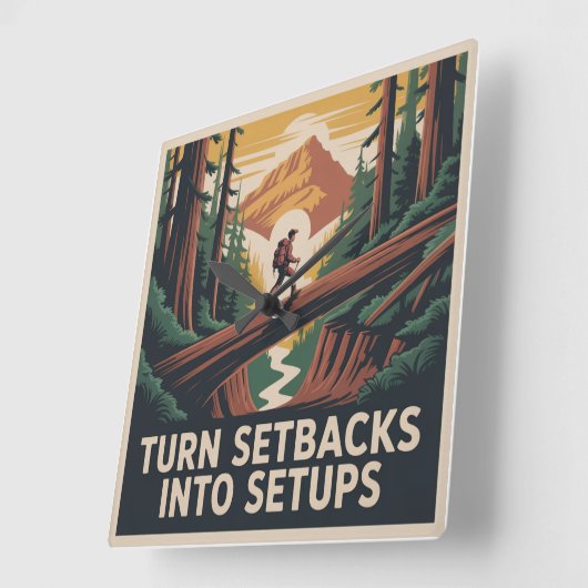 Turn Setbacks Into Setups Vierkante Klok (Hoek)