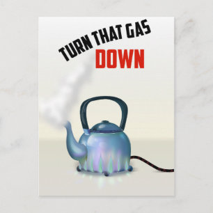 Turn the Gas Down vintage poster Briefkaart