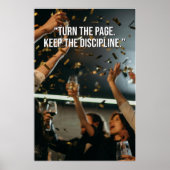 Turn the Page Keep the Discipline Motivation Poste Poster (Voorkant)