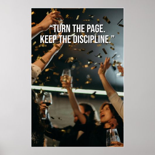 Turn the Page Keep the Discipline Motivation Poste Poster (Voorkant)