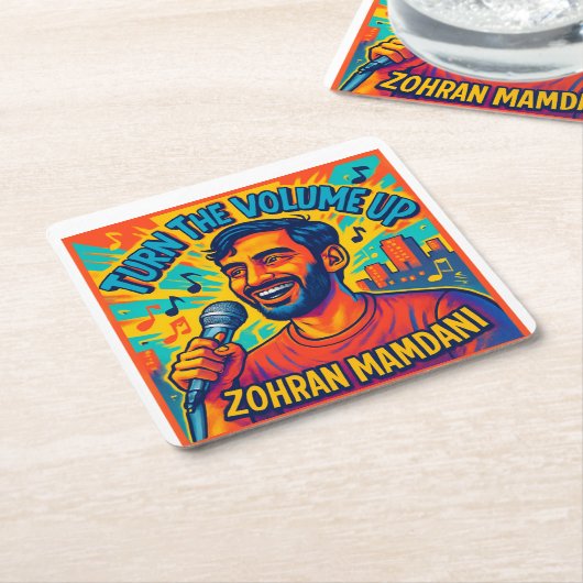 Turn the Volume up  Kartonnen Onderzetters (Schuin)