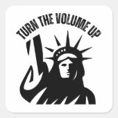 Turn The Volume Up New York Zohran Mamdani Vierkante Sticker (Voorkant)