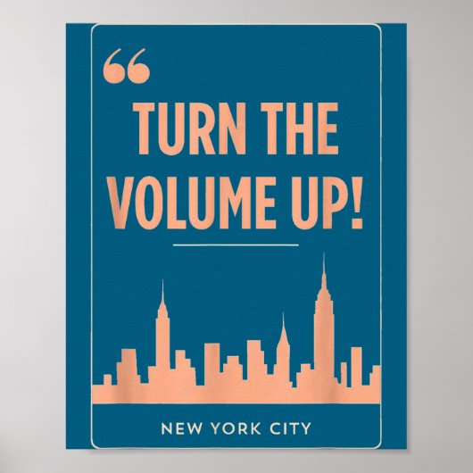 Turn The Volume Up Nyc Skyline Zohran Mamdani For  Poster (Voorkant)