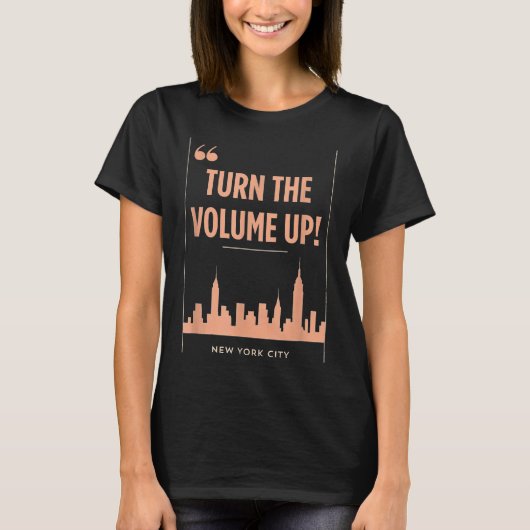 Turn The Volume Up Nyc Skyline Zohran Mamdani For  T-shirt (Voorkant)