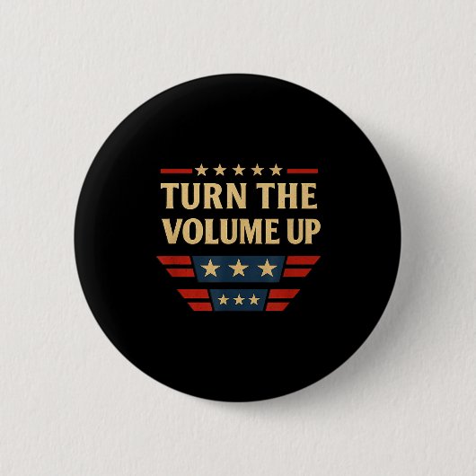 Turn The Volume Up  Ronde Button 5,7 Cm (Voorkant)
