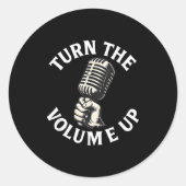 Turn The Volume Up  Ronde Sticker (Voorkant)