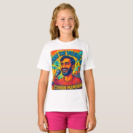 Turn the Volume up Zohran mamdani  T-shirt (Voorkant volledig)