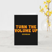 Turn The Volume Up Zohran Quote Saying Kaart (Gele Bloem)