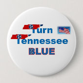 TURN TN BLUE RONDE BUTTON 4,0 CM (Voorkant)