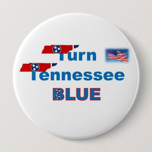 TURN TN BLUE RONDE BUTTON 4,0 CM (Voorkant)