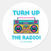 Turn Up The Radio volledig radre retro stickers (Voorkant)