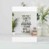 Turn Your Can'ts into Cans, Your Dreams into Plans Bedankkaart (Staand voorkant)