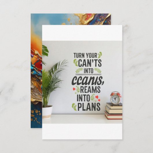 Turn Your Can'ts into Cans, Your Dreams into Plans Bedankkaart (Voorkant / Achterkant)