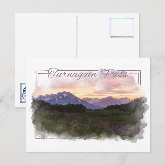 Turnagain Pass Alaskan Waterverf Briefkaart (Voorkant / Achterkant)