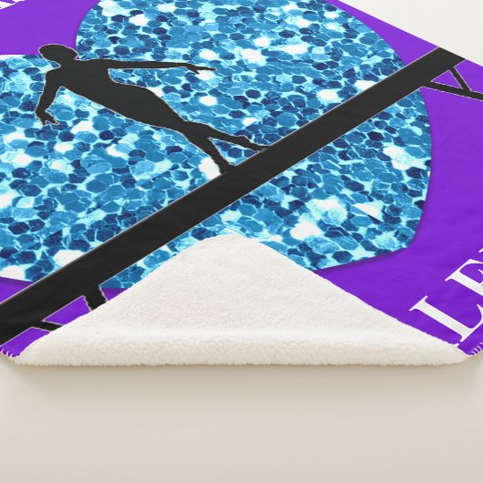 Turnbalken voor gymnastiek paars turkoois sherpa deken (3/4)