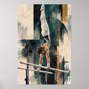 Turnbaren Turnen Mannetje Handstand Wa Poster
