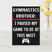 Turnbroer gymnastiek pauzeerde mijn spel om hier v kaart (Gele Bloem)