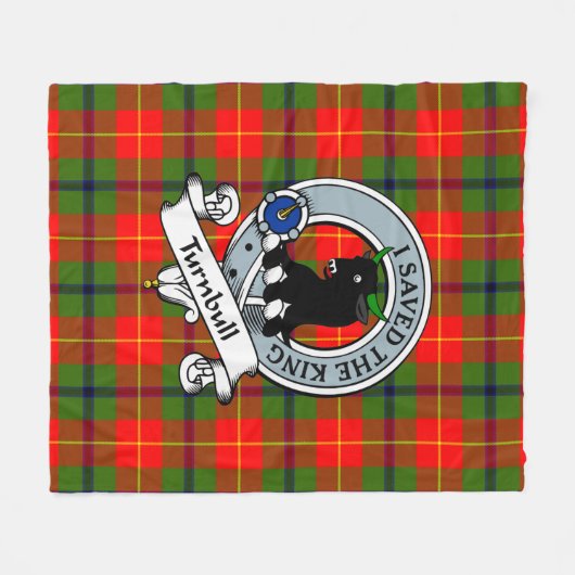 Turnbull Clan Badge Tartan Pset Fleece Deken (Voorkant (Horizontaal))