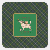 Turnbull Hunting  Modern Scottish Tartan Christmas Vierkante Sticker (Voorkant)