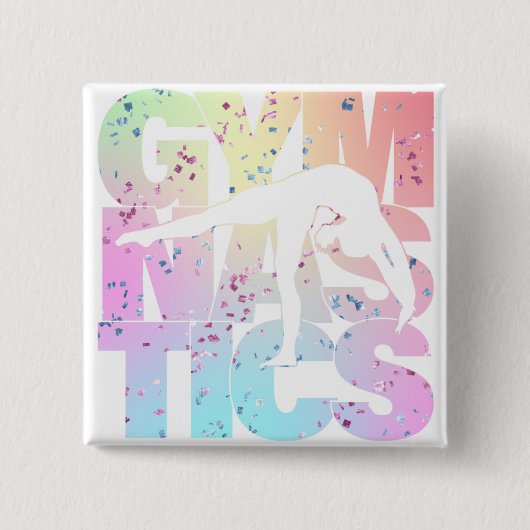 Turnconfetti Letters Vierkante Button 5,1 Cm (Voorkant)