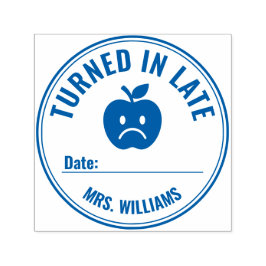 Turned In Late | Teacher Student Feedback Sad Face Zelfinktende Stempel
