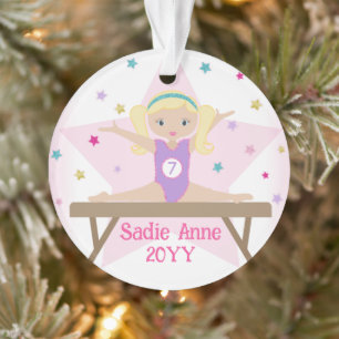 Turnen Blond Haar Turnster Cadeau Op Maat Acryl Ornament