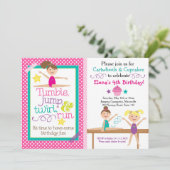 Turnen en Cupcakes Gymnastiek Feest Uitnodiging (Staand voorkant)