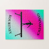 Turnen Evenwichtsbalk Mint en Fuchsia  Legpuzzel (Horizontaal)