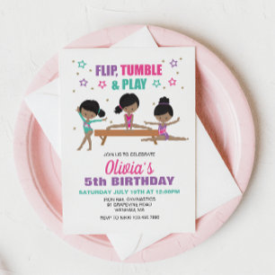 Turnen Flip Tumble & Play Verjaardag Kaart