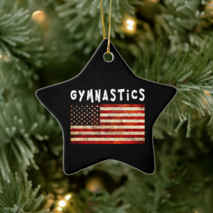 Turnen Grunge Amerikaanse Vlag USA Keramisch Ornament