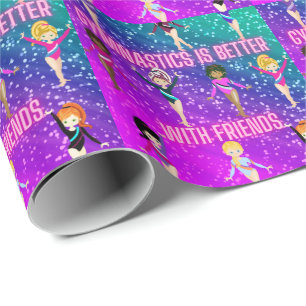 Turnen is leuker met vrienden Super Sparkle Cadeaupapier