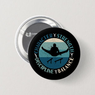 Turnen Jongens Karakter Sterkte Discipline Ronde Button 5,7 Cm