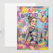 Turnen kleurrijk geschilderd gepersonaliseerd verj kaart (Voorkant / Achterkant)