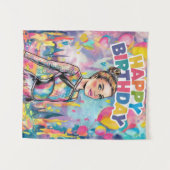 Turnen kleurrijk geschilderd gepersonaliseerd verj wandkleed (Voorkant (horizontaal))