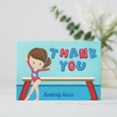 Turnen Meisje Schattig Turnen Aangepaste Dankkaart Bedankkaart (Staand voorkant)