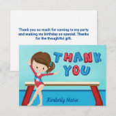 Turnen Meisje Schattig Turnen Aangepaste Dankkaart Bedankkaart (Voorkant / Achterkant)