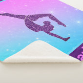 Turnen Meisjes Handstand Paars Aqua Persoonlijk Sherpa Deken (3/4)