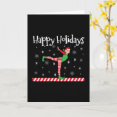 Turnen Meisjes Kerst Elf Kaart (Gele Bloem)