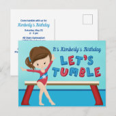 Turnen Meisjes Verjaardagsfeestje Laten we Tumblen Briefkaart (Voorkant / Achterkant)