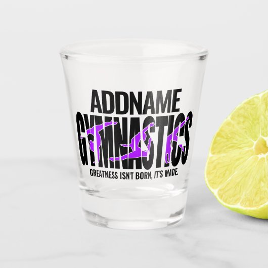 Turnen NAAM Acrobatisch Team Handspring Gymnast Shot Glas (Voorkant)