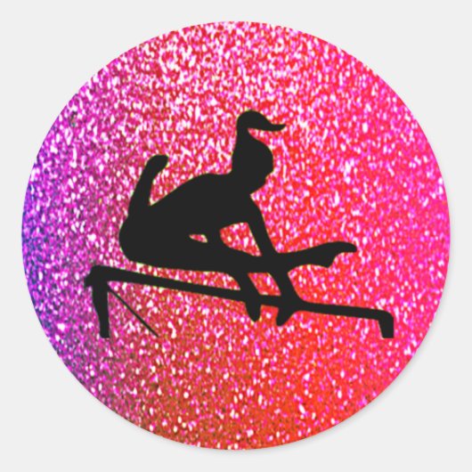 Turnen Ongelijke Brug Glitter Stickers (Voorkant)