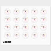 Turnen pastel verjaardag ronde sticker (Vel)